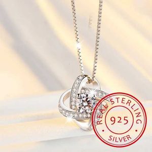 Pendant Necklaces 2019 New Four Leaf Clover Choker Necklace Jewelry Flower 925 Silver Pendants Necklaces Chain Birthday Gift For Women 240410