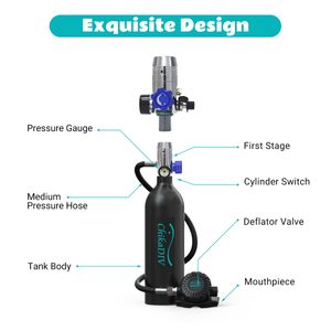 CHIKADIV C400 SCUBA معدات الغوص تتنفس تحت الماء محمولة زجاجة زجاجة صغيرة SCUBA مجموعة الغطس