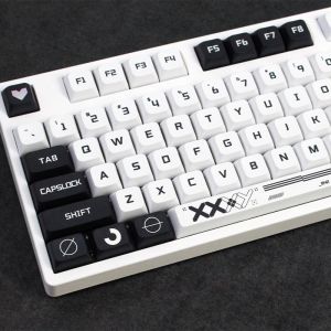 Accessories 132 Key PBT SYESUB Profile PrintStream Custom XDA Keycap for MX Switche Gaming Mechanical Keyboard Black White PBT Key Caps