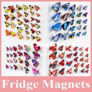 Продайте 100 шт. Лоты красивые декоративные искусственные бабочки магнит для холодильника Магнит бабочки для Decoraion308U