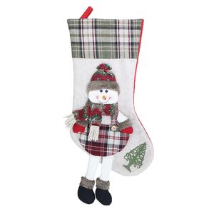 Meias de Natal personalizadas para meias personalizadas de Natal seu texto meias de família de Natal Bolsa de presente de saque de Santa Decores de Natal