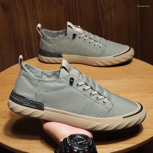 Scarpe casual in tela di tela di seta ghiacciata Sneaker 2024 Stivatta traspirante su mocassini piatti maschi Spring Fashion Vulcanized