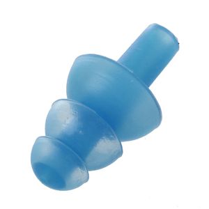 Par simning dyk flexibel silikonöronproppar öronpropp blå #8