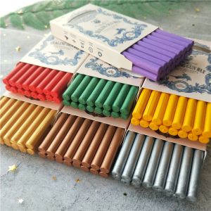 16st Vintage Gold Golden Color Sealing Seal Wax Sticks Wicks för Porto Letter Classic Wax Seat Hot Lim Gun For Stamp