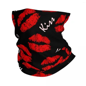 Lenços vermelhos lábios de lábios de batom bandana capa de pescoço estampado balaclavas embrulhado lenço de cabeceira quente rodando unissex adulto à prova de vento