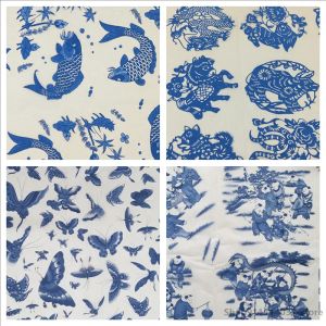 1pc Argila de argila Pottery Argila Undergleze Colored Paper de flor azul Adesivos brancos transfere papel Jingdezhen de alta temperatura Decalque de disparo