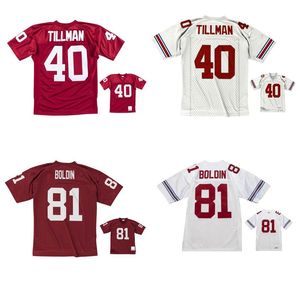 Stitched Football Jerseys 40 Pat Tillman 2000 81 Anquan Boldin 2003 Mesh Legacy Pensionerade Retro Classics Jersey Men Women Youth S-6XL Red White