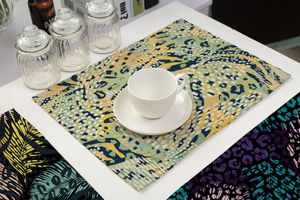 Animal Skin Pattern Placemats for Kitchen Table Mat Linen Cloth Doilies Flowers Tableware Drink Coasters Tea Party Decorations