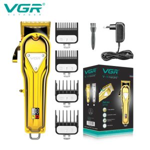 Trimmers VGR Professional Hair Clipper 20W Högeffekt Hårklippmaskin Metal Frisyr Laddningsbar justerbar trimmer för män V140