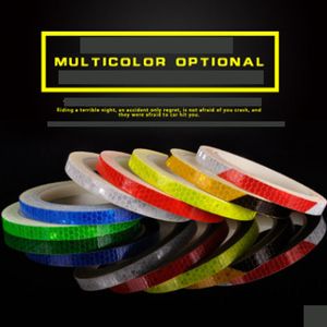Fluorescent Bicycle Wheels Reflector Tape, Adhesive Sticker, Safety Warning, Conspicuity Tape Film, MTB Bike, 1cm, 2cm * 8m