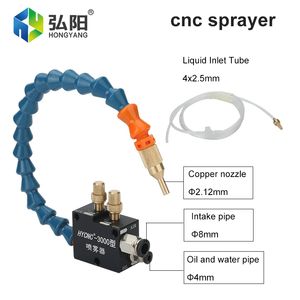 Cooling Sprayer Coolant Lubricating Spray System For 8mm Air Pipe CNC Lathe Milling Cutter Metal Milling Drill Mist Cooling Pipe