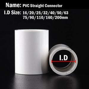 5pcs 20 25 32 40 50mm PVC Pipe Straight Connectors PVC Equal Diameter 2 Way Joint Plastic Tube Joint Fittings Water Pipe Adapter