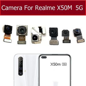 Câmera do módulo frontal traseiro para oppo realme x50m 5g mini mini frente voltada para a coruja de coruja de costas para a câmera principal peças de peças sobressalentes de cabo flexível