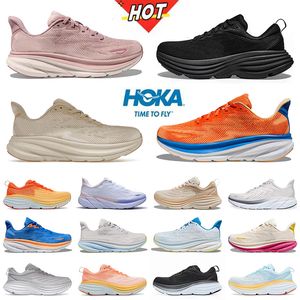 Hokah Casual Schuhe für Männer Frauen Hokah Schuhe Sneakers Hokka Bondi 8 Clifton 9 Dreifach schwarze weiße Küstenhimmel lebendig orange Pink Olive Hok Outdoor Sport Trainer