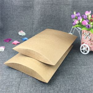 12pcs/Lot Handmade DIY Big Size Kraft Paper Pillow Boxes For Muffin Apple Pie Egg Tart Hold Gifts Container Storage Pillow Boxes