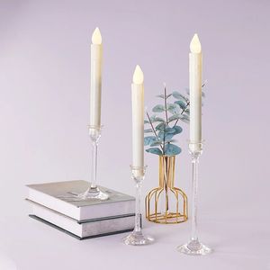 Peandim Acrylic Pillar Stand Crystal Candle Holder Romantisk bordsskiva Hantverk Bröllopsfest Ljusstakar Heminredning