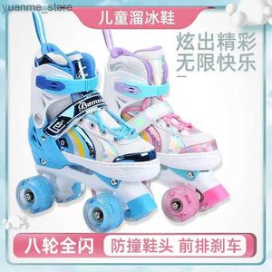 Patins em linha patins crianças de 2-5-8-10 anos para iniciantes Darling Flash Flash de quatro rodas de duas rodas de dois skates de linha meninos meninas deslizantes deslizando quad Y240410