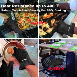 Walfos Silicone Oven Kitchen Glove Heat Motent Thick Cooking BBQ GRILL GLOVE OVEN MITTS Kök Gadgets Kök Tillbehör