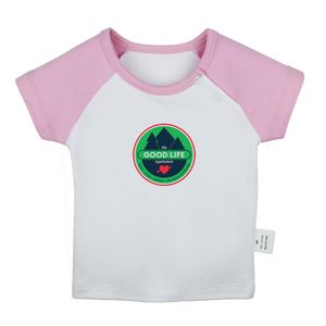 美しい文学スタイルの赤いメープルリーフデザイン新生児Tシャツ幼児グラフィックラグラン色半袖ティートップス