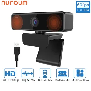 Webcams NUROUM V11 2K Webcam With Dual Microphone 1080P 60fps 1440P 30fps FHD Computer Camera Mini Web Camera USB Web Cam for PC Laptop