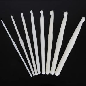 3mm/4mm/5mm/6mm/7mm/8mm/9mm/10mm Pure White Plastic Handle Crochet Hook Knitting Needles Thick Head Tools DIY Crafts Accessory