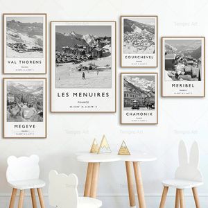 Vintage narciarskie zdjęcie drukowane france narciarskie plakat podróżny