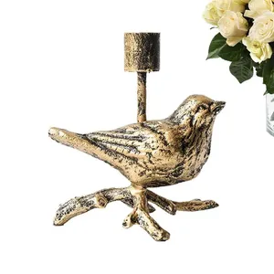 Candle Holders 3D Relief Feather Bird Candlestick High-quality Cast Iron Material Holder For Home Wedding Centerpiece Decorations