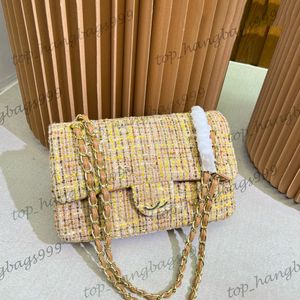 Channelbags Womens Designer Tweed Classic Double Flap Cross Bags Gold Chain Shoulder Handbags Multi Pouch Wallet Makeup Purse Channelsandals Shoulder Bag 396