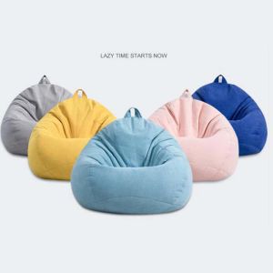 Große kleine faule Sofa -Abdeckstühle ohne Füllstoff Leinentuch Liege Sitz Sitzbeutel Pouf Puff Couch Tatami Wohnzimmer Schlafzimmer