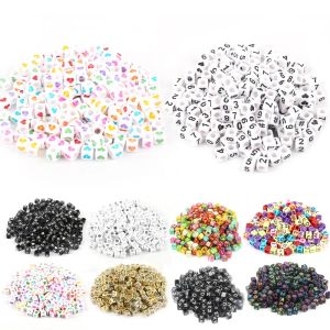 New Arrival 100pcs/lot 6mm Acrylic Beads Square Russian Alphabet Letter Beads For Hanmade Craft Making DIY Scrapbook Decoration