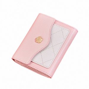 2024 New Luxury Genuine Leather Short Wallet for Women Minimalist Fi Design Card Wallet Mini Cute Gift Box Birthday Gift x99L#