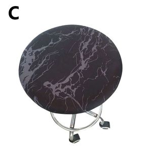 Simple Round Stool Seat Cover Stretch Slipcover Floral Printed Bar Stool Elastic Chair Cover