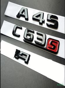 Gloss Black Chrome Pint Letters Emblem Emblems Baidges dla Mercedes Benz W176 A45 C63S AMG A45 C63 E63S7641750
