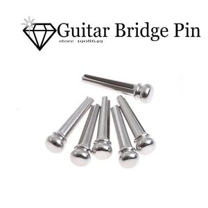 6pcs Chrome Acoustic Guitar Brass Bridge Pins String Nail Pins / End Pins bridge pins