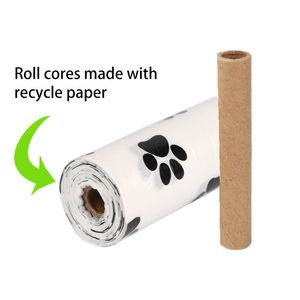 PAW White Stampa al 100% borse per cacca di cane compostabile borse per rifiuti a base di verdure amichevoli per la terra RIMBILI