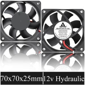 Resfriamento 2pcs/lote gdstime 70mm x 70mm x 25mm dc 12v 2pin 7cm 7025 Computador CPU resfriador de resfriamento axial ventilador