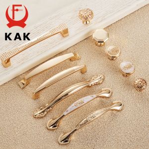 Kak Champagne Gold Door Handtag Zink Eloy Cabinet Handle Draws Knobs European Warrobe Pulls Kitchen Handle Möbler Hårdvara