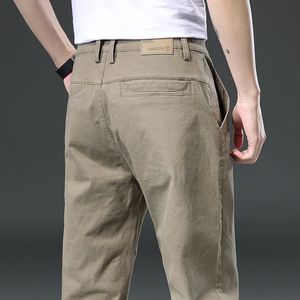 97% Cotton Cargo Trousers Men Outdoor Fit Straight Solid Color Work Sweatpants Man Jogger Overall Korean Casual Pants Mane 240408