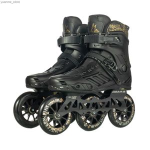 Встроенные роликовые коньки Профессиональные встроенные коньки 3 колеса роликовые коньки для ботинки мужчина скорость скоростные катания на катание на катание на катание