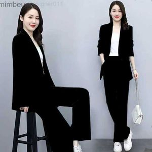 Frauenanzüge Blazer Frühling Herbst Dünne Frauen Blazer Lange Hosen 2 Stück Set Koreanische Büro Dame lässige losen Anzug Jacke Hosen Outfits Hosenanzüge C240410