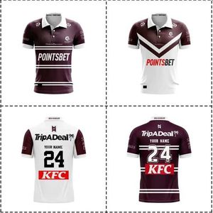 2024 Manly Sea Eagles Polo Camisa Home Away Singlet Rugby Jersey - Número de nome personalizado de impressão masculina