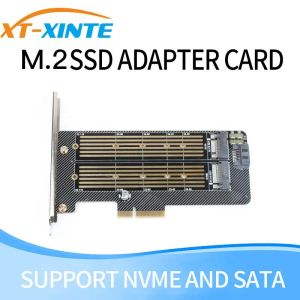 Schede XTXINTE PCIE a M2 Adattatore a disco rigido Schede di espansione PCIE X4 3.0 M.2 SSD per protocollo NVME SATA MASSILE M Tasto/B Tasto 223022110 SSD