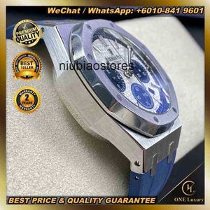 6.25swissの豪華な最高品質のクロノグラフ41mm白いダイヤル青いラバーストラップメンズウォータープルーフデザイナー腕時計87tvを見る