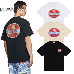 Designer masculino de manga curta Moda de rua Los Angeles Rhude Print Large Unisisex T-shirt
