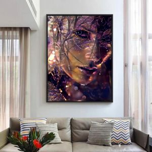 Huacan Diy Diamond Pintura Mulher cenário Diamante Bordado Mosaic Fantasia Menina Paisagem Decoração de Parede