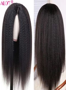 Lace Wig Pre Plucked with Baby Hair Brazilian Remy Kinky Straight Human Hair Wigs Glueless 13x1 Lace Part Wigs 180 1028 Inch9936469