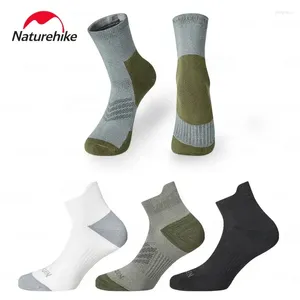 Sports Socks Naturehike 2024 Hiking Men Women Mid-Calf Short Quick-Drying Running GYM Damping COOLMAX Moisture Absorption