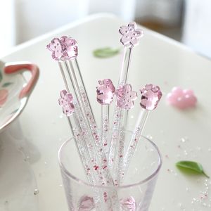 Cherry Flower Cat's Claw Star Diamond Strering Rod Shiny Glass Stick Hjärtformad körsbärsformad design Stirrer Drinkware Tools Tools