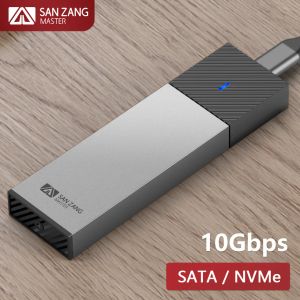 Enclosure SANZANG M.2 NGFF NVMe SSD Enclosure USB 3.2 Type C External Case M2 Hard Drive Disk Cover HD Storage Box Housing for PC Laptop