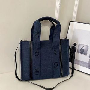 Designer -Taschen Fashion Classic Letter Drucken Chl2oo1 Leinwand Tasche große Kapazität Handtasche Einkaufstasche Frauen Einkaufstasche Crossbody Body Strand Tasche Reisen Denim Blue Blau